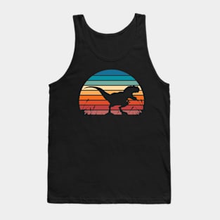 Trex Dinosaur Retro Sunset Tank Top